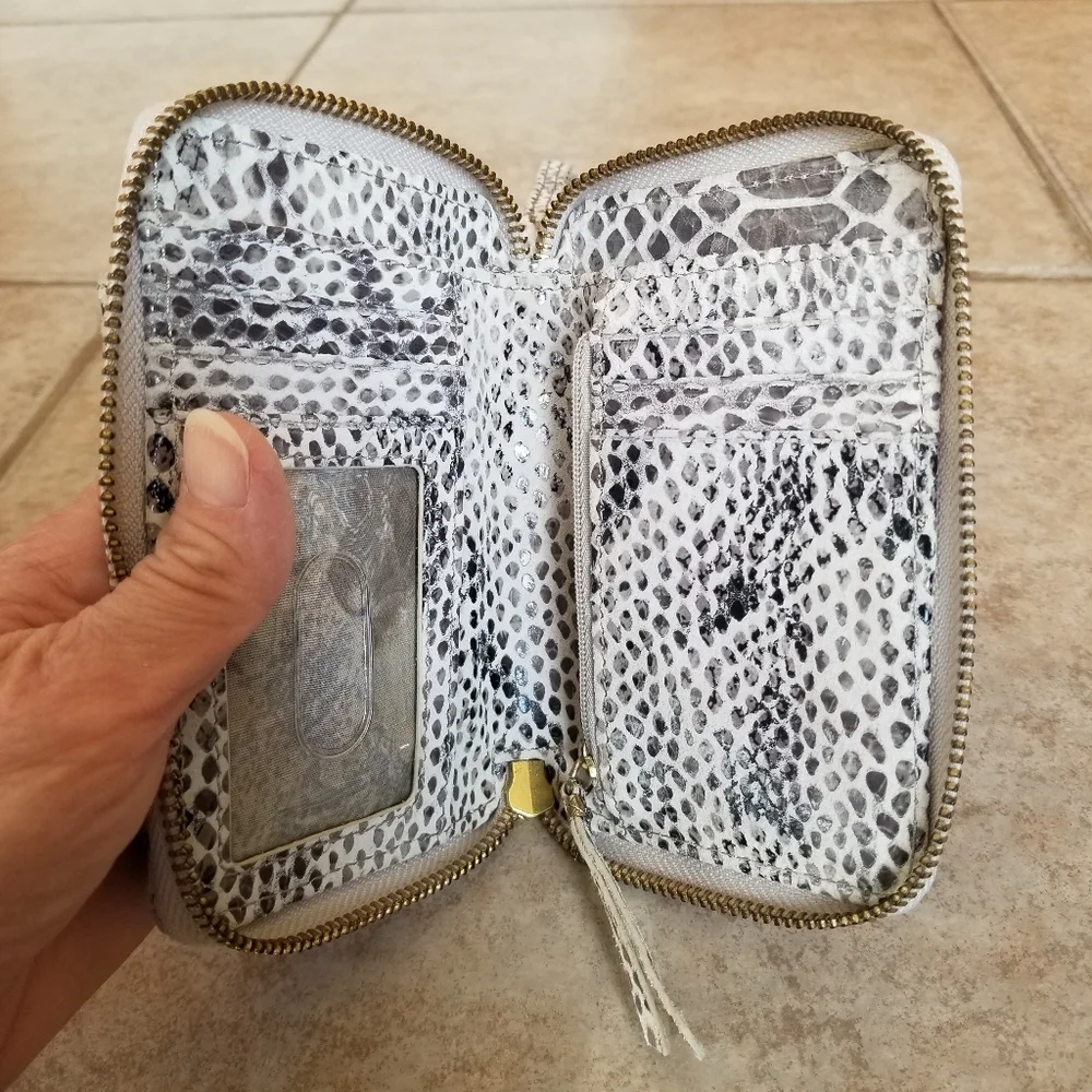 Elliott Lucca Grey Snakeskin Wristlet
